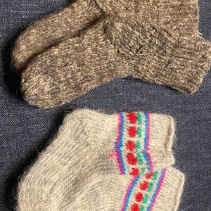 Cozy Woolen Socks - Brown and Cream